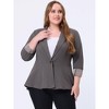 Agnes Orinda Women's Plus Size High-Low Peplum Button Work Elegant Blazers - 2 of 4