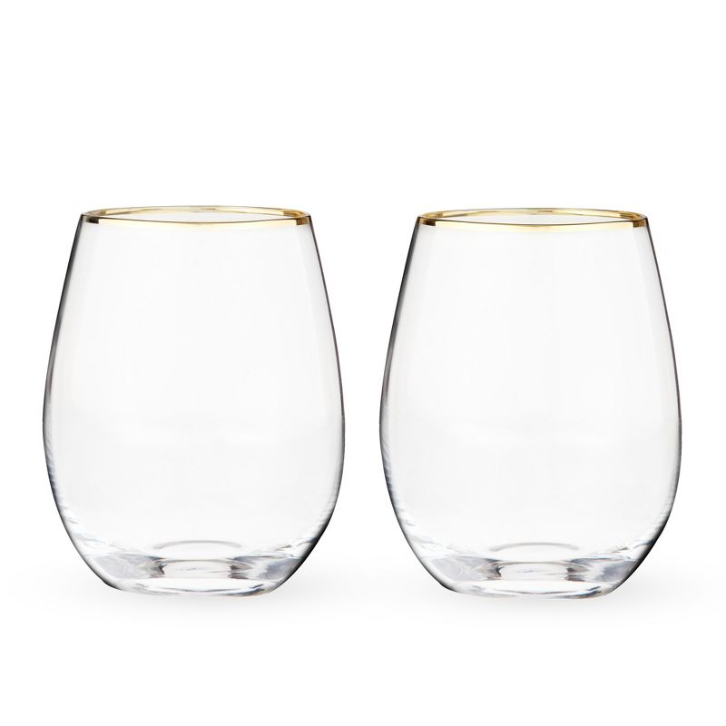 Twine Gilded Wine Glasses, Gold Rimmed, Set of 2, 1 of 13