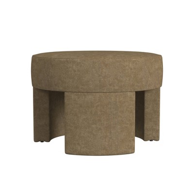 Sophia Mocha Velvet Round Ottoman