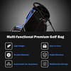 Costway Golf Stand Cart Bag Club w/6 Way Divider Carry Organizer Pockets Storage Blue - 4 of 4
