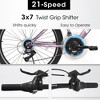VASIP 26 Inch Mountain Bike for Women & Teens, 21-Speed Gears with V-Brakes, Front Suspension Fork,All-Terrain Bicycle for Teenager Girls,Purple - 3 of 4