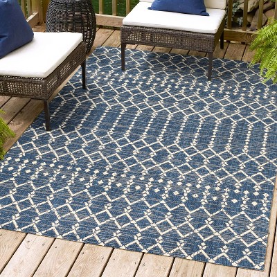 JONATHAN Y Ourika Moroccan Geometric Textured Weave Indoor/Outdoor Area Rug