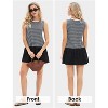 EXLURA Women's Summer Sleeveless Sundress 2025 Casual Striped Patchwork Mini Tank Dress with Pockets - 2 of 4