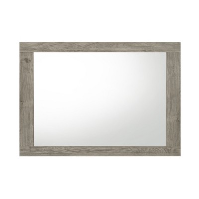 GlasFlength Decorative Wall Mirrors Square Accent Mirror Wall Mirror Polished Mirror Decorative Mirror for Living Room, Gray, 35"*35"*35"
