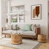 Angel Sar Nesting Coffee Table Set of 2, Modern Round Burl Wood Tables for Living Room, Bedroom or Office, Small Space Drum Tables - 4 of 4