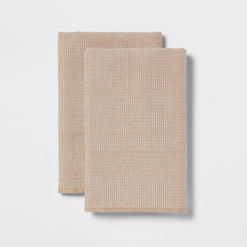 Waffle Weave Kitchen Towels 3 Pc. - Beige