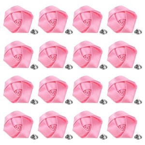 Unique Bargains Handmade Men Suits Formal Boutonnieres Wedding Corsage Lapel Pin Flower Brooch Butterfly Buckle 16 Pcs Pink - 1 of 4
