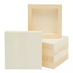 Bright Creations 6 Pieces 5x5 Wood Panel Boards, Wooden Squares for Crafts, Painting Canvas, DIY Art Projects, Acrylic