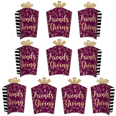 Big Dot of Happiness Elegant Thankful for Friends - Table Decorations - Friendsgiving Thanksgiving Party Fold and Flare Centerpieces - 10 Count