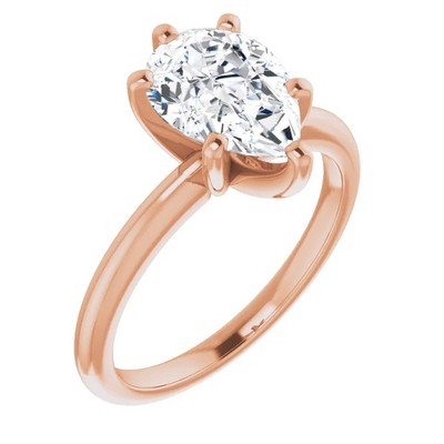 Pompeii3 2Ct Pear Moissanite Solitaire Engagement Ring 14k White Yellow or Rose Gold