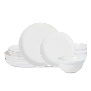 Stone Lain Virtuo 12-Piece Dinnerware Set Porcelain, Service for 4, White - 1 of 4