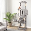 Tangkula 69" Tall Cat Tree w/ Top Perch Cozy Condo Basket Bed Hammock Basket Bed Indoor - 2 of 4