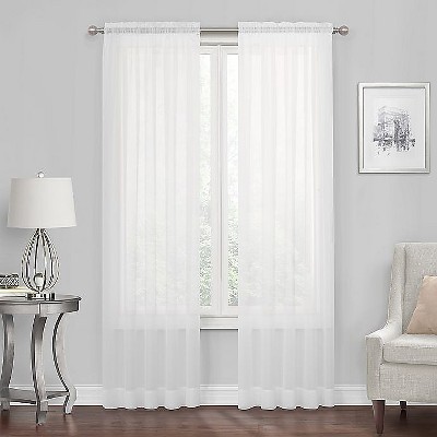 Kate Aurora Premium Rod Pocket Sheer Voile Single Window Curtain Panel
