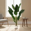 4FT Artificial Tropical Plant in Pot, PEVA Leaf Fake Tree with Realistic Green Foliage for Indoor Outdoor Home Office Decor - 2 of 4