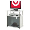 Designs2Go TV Stand for TVs up to 25" with Black Glass Storage Cabinet and Shelf - Breighton Home - 2 of 3