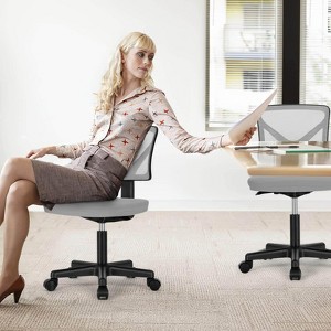 Lyngins Modern Low-Back Mesh Home Office Desk Chair with Wheels,Adjustable Swivel Task Chair for Office,Study,Vanity Room - 1 of 4