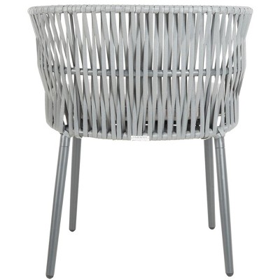 Gray Rope and Aluminum Outdoor Dining Chair with Cushions