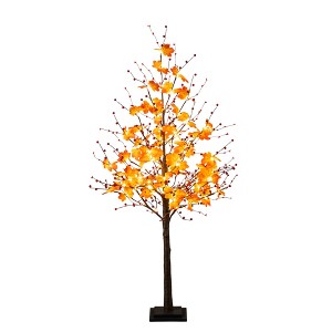Nearly Natural 5-ft Pre-Lit Autumn Maple Artificial Fall Tree with Berries and 96 Warm White LED Lights - 1 of 1