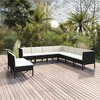 vidaXL Garden Lounge Set Patio Sectional Sofa Couch Outdoor Poly Rattan Black - 2 of 4