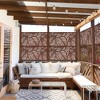 PexFix 72 in. x 47 in. Outdoor Metal Privacy Screen Garden Fence in Leaf Pattern in Rust Color - 2 of 4