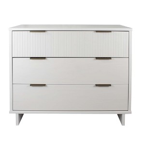 Sapphtopaz Modern Dresser with Drawers Elegant Vertical Textured Closet Organizer with Golden Metal Handles Dressers for Bedroom - 1 of 4