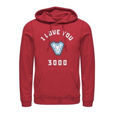 Men's Marvel I Love You 3000 Iron Man Reactor Pull Over Hoodie
