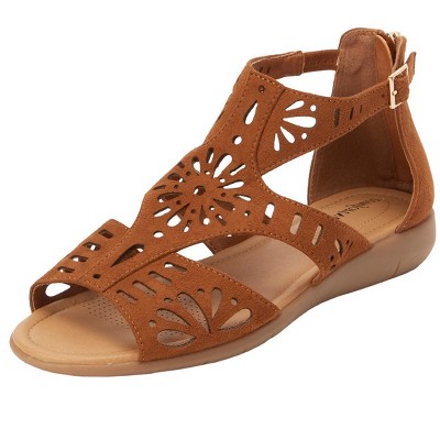 Comfortview Women's Wide Width The Milana Sandal - 7 W, Brown : Target