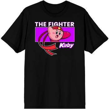 Kirby The Fighter Chest Print Men's Black Graphic Tee