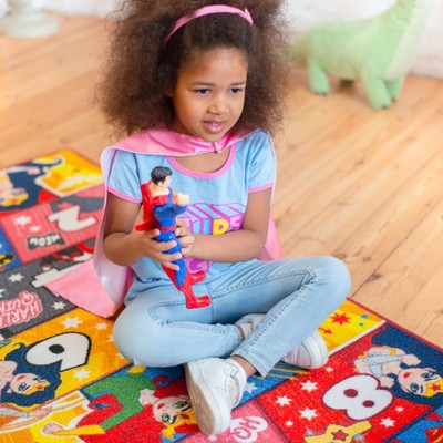 Justice League Girls Hopscotch Educational Play Rug 72 x 31 in