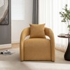 SEYNAR Open-Back Boucle Upholstered Accent Armchair with Pillow - 2 of 4