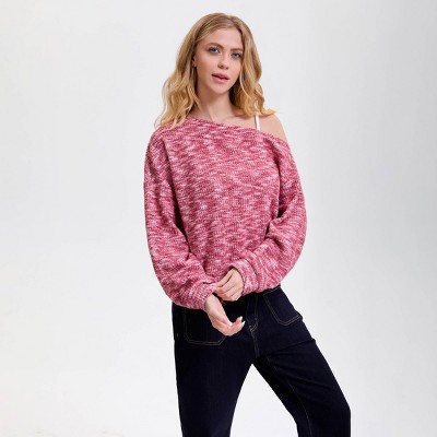 Women's Pullover Sweatshirt - Wild Fable™ Dark Pink Abstract