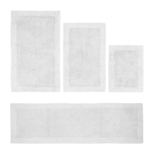 Edge Bath Rug 100% Premium Cotton Ultra-Soft Water Absorbent Tufted Solid Reversible 4 Piece Bathroom Rug Set for Machine Washable Bathmat - 1 of 2