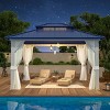 EROMMY 10' X 12' Hardtop Gazebo with Galvanized Steel Roof, All-Season Aluminum Outdoor Pergola with Netting & Curtains - 2 of 4