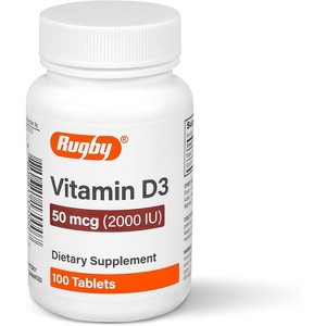 Rugby Vitamin D3 Tablets 25mg-50mcg, 100 Count - 1 of 4