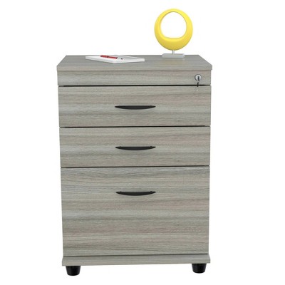 3 Drawer Locking File Cabinet Gray - Inval