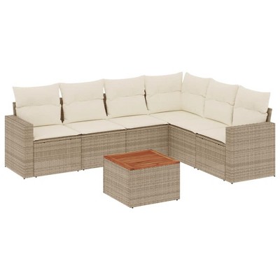 vidaXL Garden Sofa Set Beige