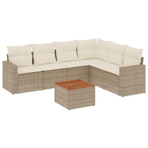 vidaXL Garden Sofa Set Beige - 1 of 4