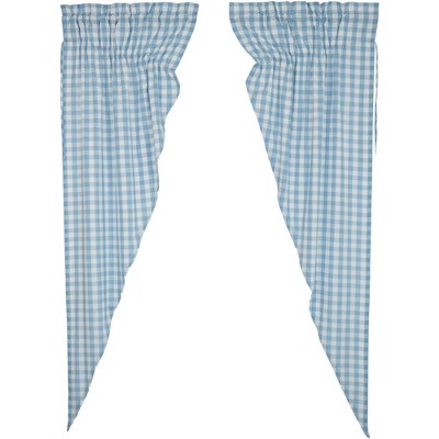 Annie Buffalo Blue Check Prairie Long Panel Set of 2 84x36x18 VHC Brands