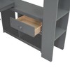 NicBex Twin/Full Size Loft Bed with Desk & LED Lights,Multi-Functional Wooden Bunk Bed with Charging Station & Storage for Kids,Teens,Adults,Dark Gray - 4 of 4