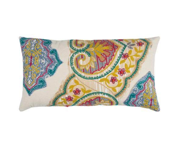 Natural Floral Throw Pillow - Rizzy Home