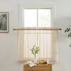 HLC.ME Sophia Floral Rod Pocket Lace Semi Sheer Voile Short Cafe Tiers - Set of 2 - 3 of 4