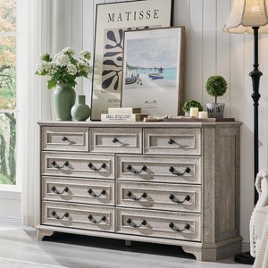 SinCiDo Farmhouse Drawers Dresser, Rustic Wood Chest of Drawers w/Natural Texture, Vintage Storage Dressers Organizer for Bedroom & Living Room - 1 of 4