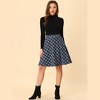 INSPIRE CHIC Women's Christmas Plaids Vintage Tartan Elastic Waist Knee Length A-Line Skirt - 3 of 4