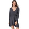 Coolmee Women's Spring Fall Pleated Mini Dress Long Sleeve Ruffle Causal Short Dress - 2 of 4