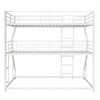 YOOCOZZ Full XL over Twin XL over Queen Size Triple Bunk Bed with Long and Short Ladder - 3 of 4
