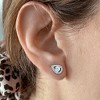 Adornia Rhodium Plated Pear Cut Halo Crystal Stud Earrings - image 2 of 4