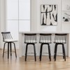 Bekrvio 26" Swivel Bar Stools Set of 1/2/3/4–Faux Leather Counter Stool with Spindle Back, Solid Wood Legs, Wooden Barstools for Kitchen Island - 4 of 4