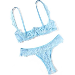 Avidlove Lingerie Set for Women Lace Bra and Panty Sets Underwire Push ...