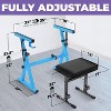 Liquid Stands Piano Keyboard Stand and Bench Set - Portable Sturdy Piano Stand for 54-88 Key Digital Piano & Adjustable Piano Bench Stool (Light Blue) - 2 of 4