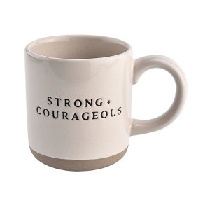 Sweet Water Decor Strong and Courageous Stoneware Coffee Mug -14oz  - 1 of 4